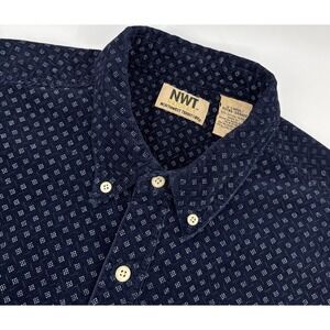 Northwest Territory Naturals Button Up Shirt Mens XL Navy Corduroy Cotton Casual
